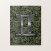 Gemini Zodiac Sign on Green Digital Camouflage Legpuzzel (Verticaal)