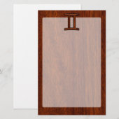 Gemini Zodiac Sign on Mahogany Wood Style Briefpapier (Voorkant / Achterkant)