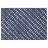 Gemini Zodiac Sign on Navy Blue Carbon Fiber Print Tafelkleed (Voorkant (Horizontaal))