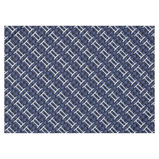 Gemini Zodiac Sign on Navy Blue Carbon Fiber Print Tafelkleed (Voorkant (Horizontaal))