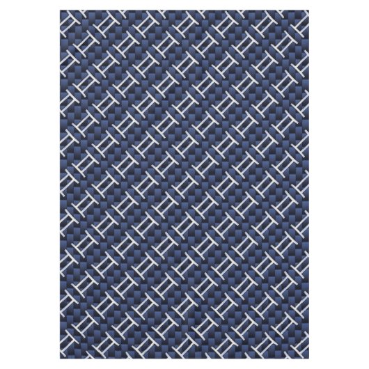 Gemini Zodiac Sign on Navy Blue Carbon Fiber Print Tafelkleed (Voorkant)