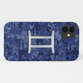 Gemini Zodiac Sign on Navy Blue Digital Camo Case-Mate iPhone Case (Achterkant (horizontaal))