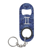 Gemini Zodiac Sign on Navy Blue Digital Camo Mini Flessenopener (Voorkant)