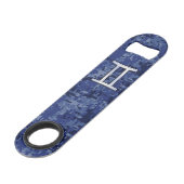 Gemini Zodiac Sign on Navy Blue Digital Camo Speed Flessenopener (Voorkant Gekanteld)