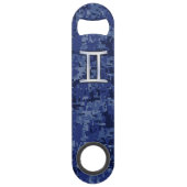 Gemini Zodiac Sign on Navy Blue Digital Camo Speed Flessenopener (Voorkant)