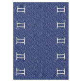 Gemini Zodiac Sign on Navy Blue Digital Camo Tafelkleed (Voorkant)