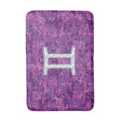 Gemini Zodiac Sign on Pink Digital Camo Badmat (Voorkant Verticaal)