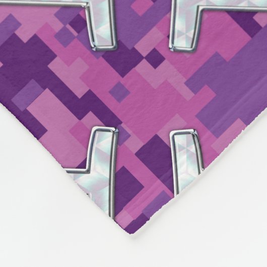 Gemini Zodiac Sign on Pink Digital Camo Fleece Deken (Hoek)