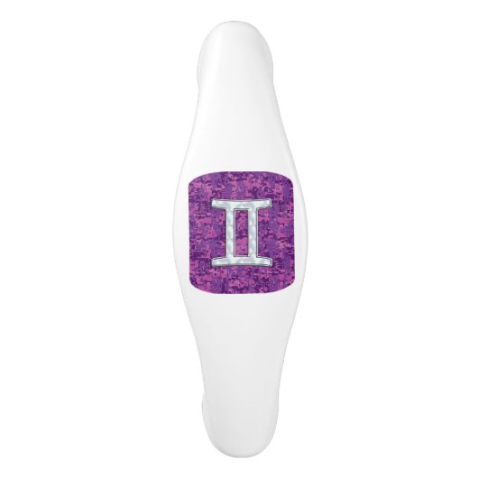 Gemini Zodiac Sign on Pink Digital Camo Keramische Kastgreep (Voorkant)