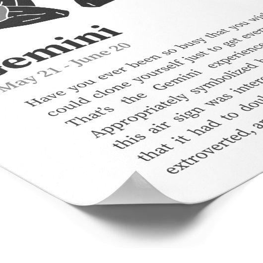 Gemini Zodiac Sign poster (Hoek)