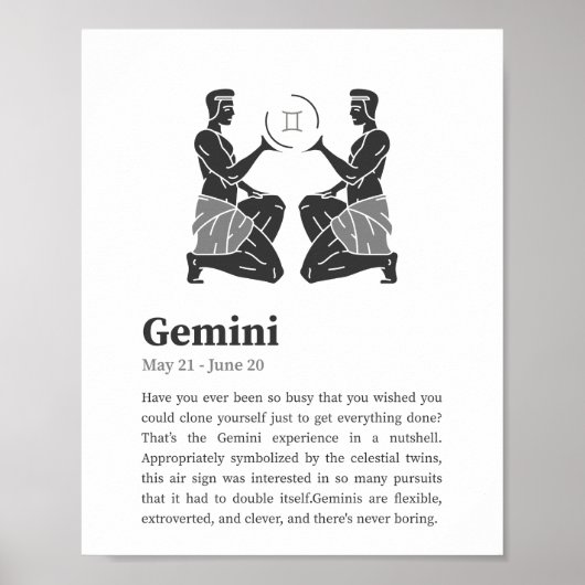 Gemini Zodiac Sign poster (Voorkant)
