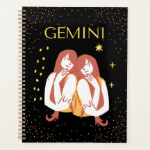 Gemini Zodiac Sign&Quote Modern Elegant Gift Theme