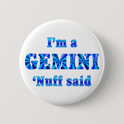 Gemini Zodiac Sign Ronde Button 5,7 Cm (Voorkant)
