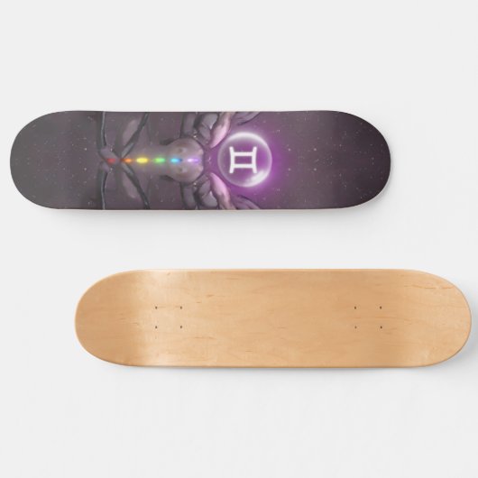 Gemini Zodiac Sign Seven Chakras Skateboard (Horizontaal)