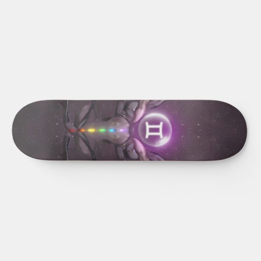 Gemini Zodiac Sign Seven Chakras Skateboard (Horizontaal)
