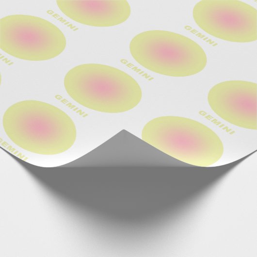 Gemini Zodiac Sign Stylish Gradient Cadeaupapier (Hoek)