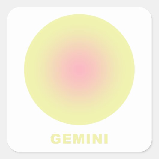 Gemini Zodiac Sign Stylish Gradient Vierkante Sticker (Voorkant)