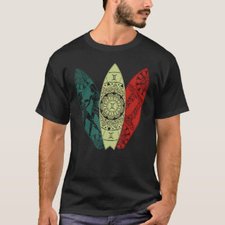 Gemini Zodiac Sign Surfboard Surfing Horoscope T-shirt