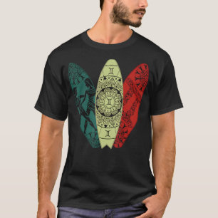 Gemini Zodiac Sign Surfboard Surfing Horoscope T-shirt