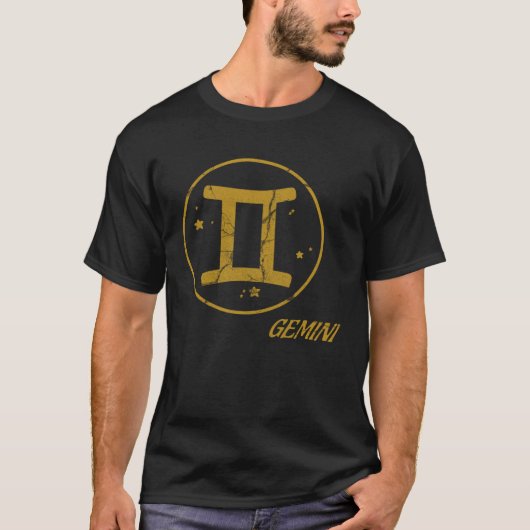 Gemini Zodiac Sign Symbol Astrology T-shirt (Voorkant)