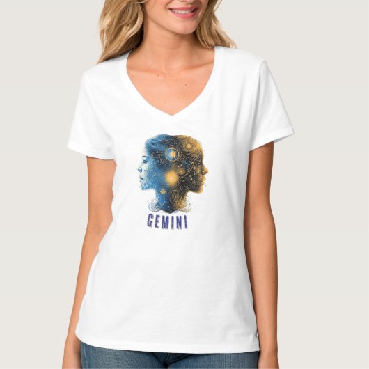Gemini Zodiac Sign T-shirt (Voorkant)