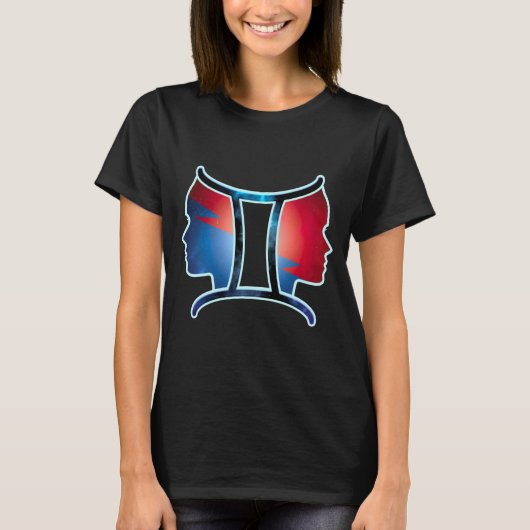Gemini Zodiac Sign T-shirt (Voorkant)