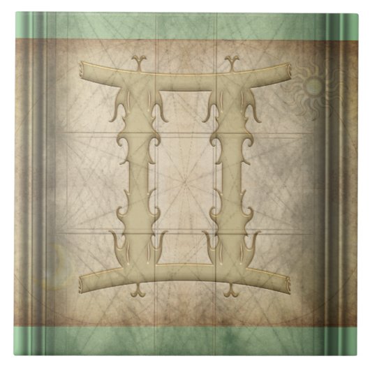 Gemini Zodiac Sign Tegeltje (Voorkant)