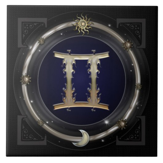 Gemini Zodiac Sign Tegeltje (Voorkant)