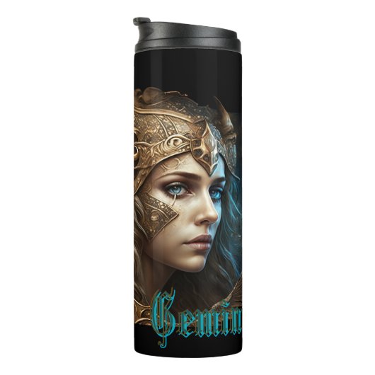 Gemini Zodiac Sign Thermosbeker (Geroteerd rechts)