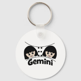 Gemini Zodiac Sign Twins Girls Illustratie Sleutelhanger