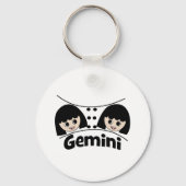 Gemini Zodiac Sign Twins Girls Illustratie Sleutelhanger (Achterkant)