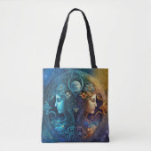 Gemini Zodiac Sign Waterverf Design Tote Bag (Voorkant)