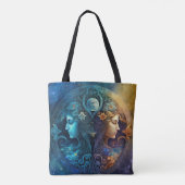 Gemini Zodiac Sign Waterverf Design Tote Bag (Achterkant)