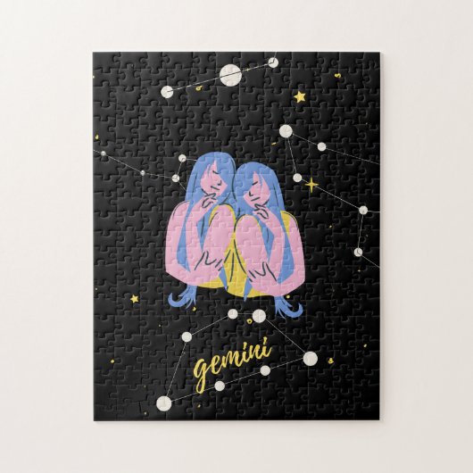 Gemini Zodiac Sing in space Legpuzzel (Verticaal)