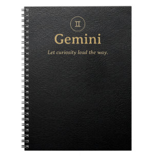 Gemini Zodiac Spiraal Notebook - Nep Leer Uiterlij Notitieboek