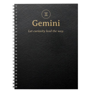 Gemini Zodiac Spiraal Notebook - Nep Leer Uiterlij Notitieboek