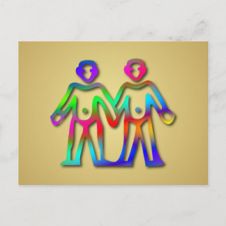 Gemini Zodiac Star Sign Color Line Briefkaart