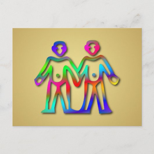Gemini Zodiac Star Sign Color Line Briefkaart (Voorkant)