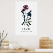 Gemini Zodiac Star Sign Poster (Keuken)