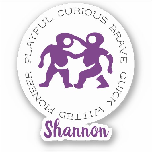 Gemini Zodiac Star Sign Traits Sticker (Voorkant)