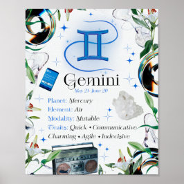 Gemini Zodiac Star Sing Y2K Wit 4:5 Poster