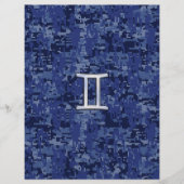 Gemini Zodiac Symbol Blue Digital Camouflage (Voorkant)