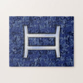 Gemini Zodiac Symbol Blue Digital Camouflage Legpuzzel (Horizontaal)