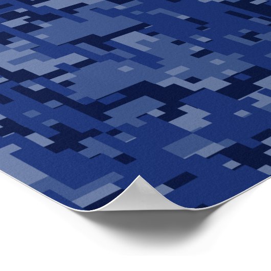 Gemini Zodiac Symbol Blue Digital Camouflage Poster (Hoek)