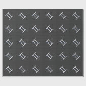 Gemini Zodiac Symbol Charcoal Carbon Fiber Print Cadeaupapier (Vlak)
