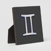 Gemini Zodiac Symbol Charcoal Carbon Fiber Print Fotoplaat (Voorkant)