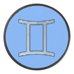 Gemini Zodiac Symbol Element van Kenneth Yoncich Hockey Puck