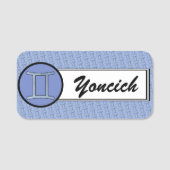 Gemini Zodiac Symbol Element van Kenneth Yoncich Naamplaatje (Voorkant)