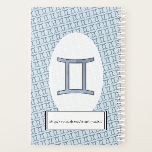 Gemini Zodiac Symbol Element van Kenneth Yoncich Planner (Achterkant)