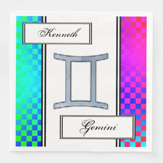 Gemini Zodiac Symbol Element van Kenneth Yoncich Servetten (Voorkant)